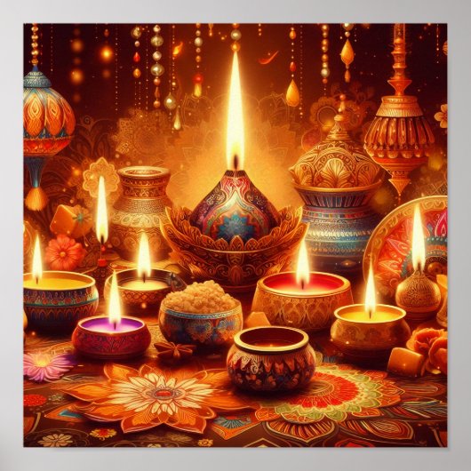 A.I. Dewali Candles Poster (Vorne)