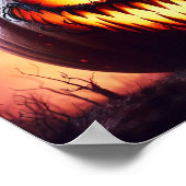 A.I. Evil Burning Jack-o'-lantern Poster (Ecke)