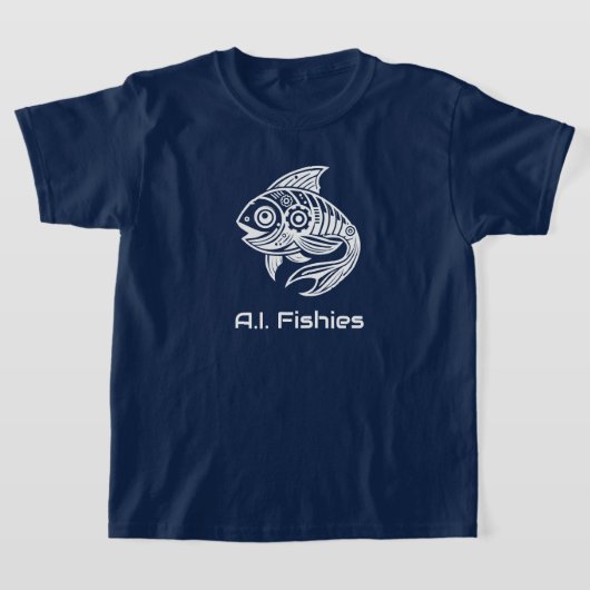 A.I. Fishies [bearbeitbarer Text] Weißes Design-Sh T-Shirt (Ablage )