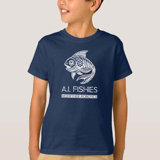 A.I. Fishies Woerther Robotics White Design Shirt (Vorderseite)
