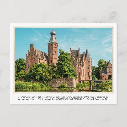 a. i. Gemini generierte Kasteel WESTERVELT. Postkarte (Vorderseite)