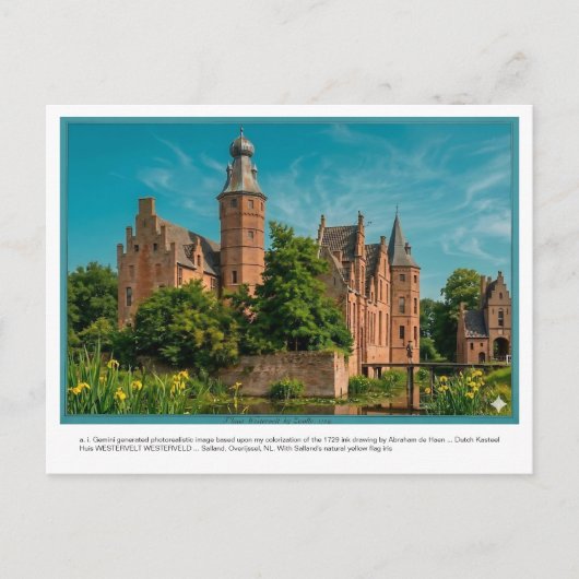 a. i. Gemini generierte Kasteel WESTERVELT. Postkarte (Vorderseite)
