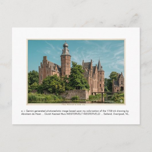 a. i. Gemini generierte Kasteel WESTERVELT. Postkarte (Vorderseite)