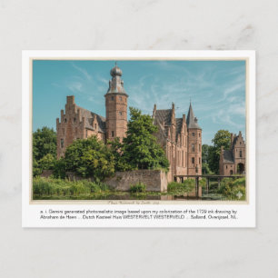 a. i. Gemini generierte Kasteel WESTERVELT. Postkarte