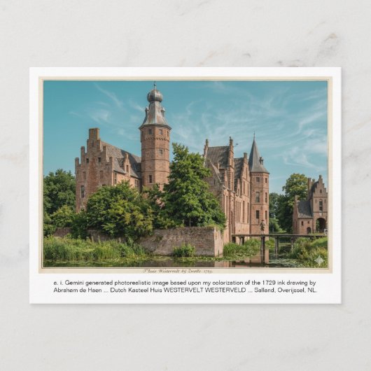 a. i. Gemini generierte Kasteel WESTERVELT. Postkarte (Vorderseite)