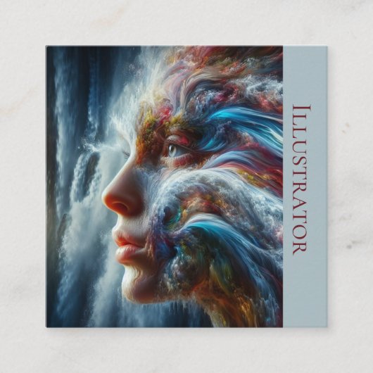 A.I. Göttin des Wassers Quadratische Visitenkarte (Vorderseite)