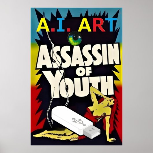 A.I.-Kunst - Attentäter der Jugend Poster (Vorne)
