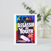 A.I.-Kunst - Attentäter der Jugend Postkarte (Stehend Vorderseite)
