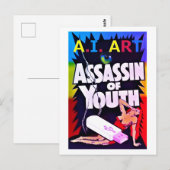 A.I.-Kunst - Attentäter der Jugend Postkarte (Vorne/Hinten)