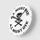 A.I. Muss das Logo (Militärischer Schriftart) auf  Runde Wanduhr (Winkel)