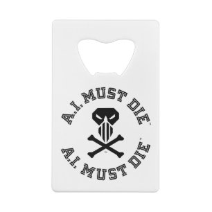 A.I. Must Die™ Logo (College-Schriftart) Flaschenö Geldbeutel Flaschenöffner
