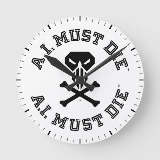 A.I. Must Die™ Logo (College-Schriftart) Wanduhr