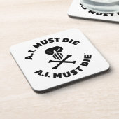 A.I. Must Die™ Logo (Fette Schrift) Untersetzer (Linke Seite)