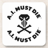 A.I. Must Die™ Logo (Fette Schrift) Untersetzer (Vorderseite)