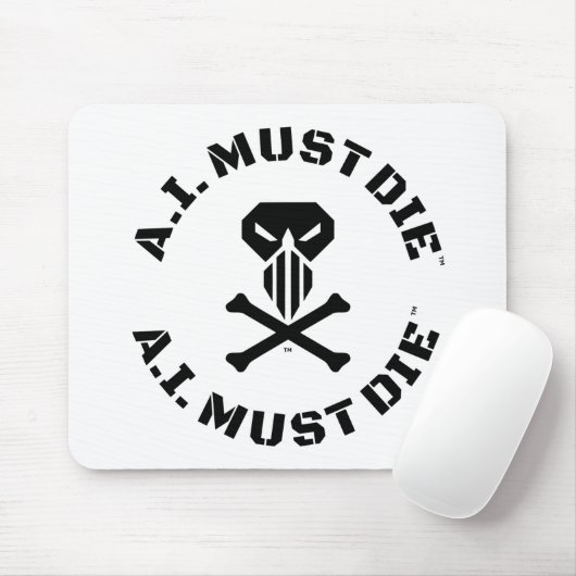 A.I. Must Die™ Logo (Militärschrift) Mauspad (Mit Mouse)
