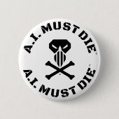 A.I. Must Die™ Logo (Military Schriftart) Button-B Button (Vorderseite)