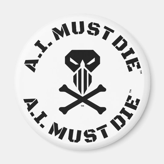 A.I. Must Die™ Logo (Military Schriftart) Magnet (Vorne)