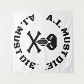 A.I. Must Die™ Logo (Military Schriftart) Tapestry Wandteppich (Vorderseite (Horizontal))