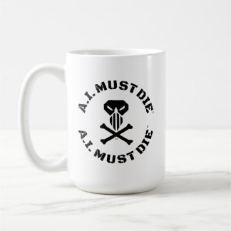 A.I. Must Die™ Logo Tasse (Militärschrift)