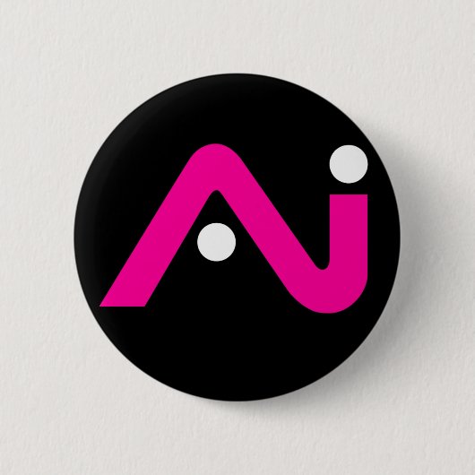 A.i. Retro Knopf-Rosa-Logo Button (Vorderseite)