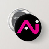 A.i. Retro Knopf-Rosa-Logo Button (Vorne & Hinten)