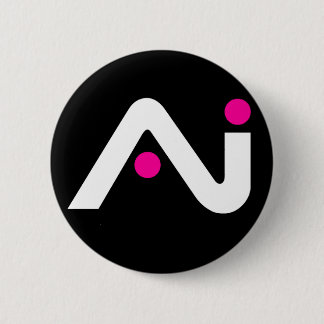 A.i. Retro Knopf-Weiß-Logo Button