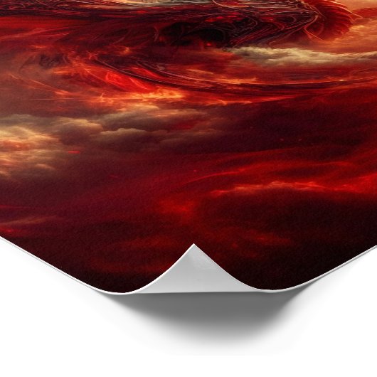 A.I. Roter Drache in den Wolken Poster (Ecke)