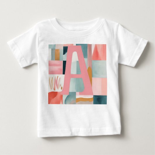 A in rosa KI-Kunst Baby T-shirt (Vorderseite)