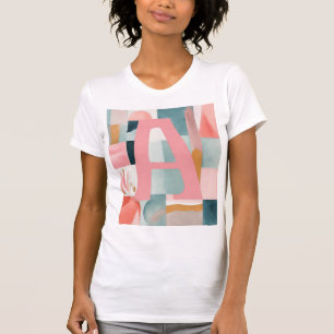 A in rosa KI-Kunst T-Shirt