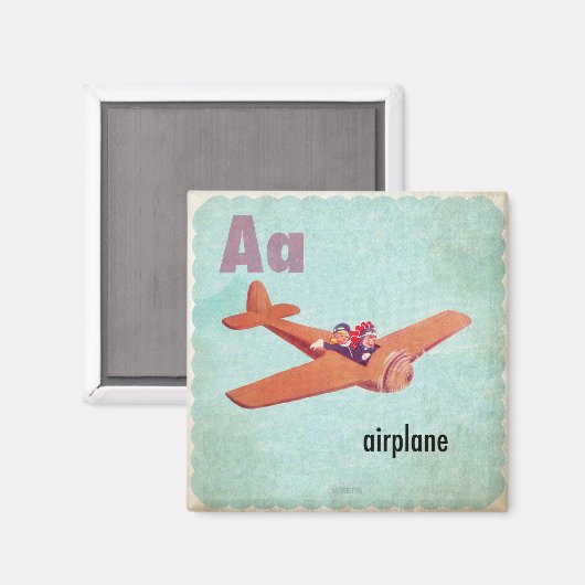 A is for Airplane Magnet (Vorderseite/Rückseite)