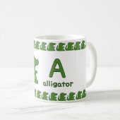 A is for Alligator – Fun Alphabet Cup Design Kaffeetasse (VorderseiteRechts)