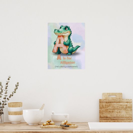 A is for Alligator - Kids Poster (Digital) (Küche)