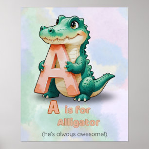 A is for Alligator - Kids Poster (Digital)