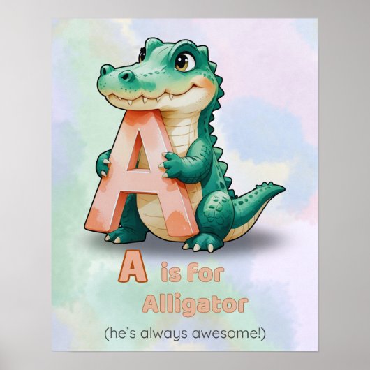 A is for Alligator - Kids Poster (Digital) (Vorne)