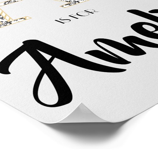 A is for Amelia Classic Modern Text Individuelle N Poster (Ecke)