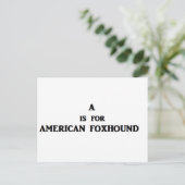 a is for american foxhound postkarte (Stehend Vorderseite)