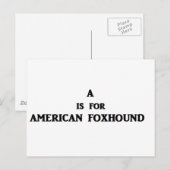 a is for american foxhound postkarte (Vorne/Hinten)