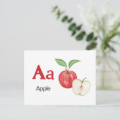 A is for Apple - Alphabet Flash Card Postkarte (Stehend Vorderseite)