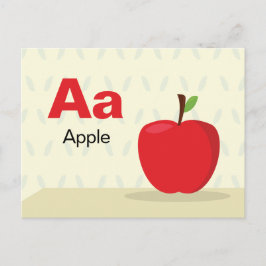 A is for Apple - Alphabet Flash Card Postkarte