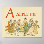 A is for Apple Pie Vintage wiederhergestellte Kind Poster (Vorne)