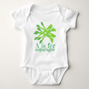 A is for ASPARAGUS Green Garening Vegetation Baby Strampler