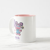 A ist für Abby Cadabby | Name hinzufügen Zweifarbige Tasse (Vorderseite Links)