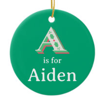A ist für Aidan Weihnachtsbaumanhänger Benutzerdef