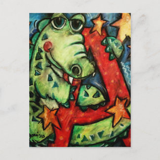 A ist für Alligator Postkarte