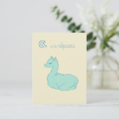 A ist für Alpaca (blau) Postkarte (Stehend Vorderseite)
