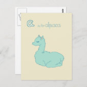 A ist für Alpaca (blau) Postkarte (Vorne/Hinten)