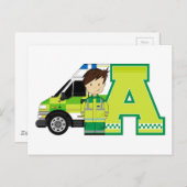 A ist für Ambulance Postkarte (Vorne/Hinten)