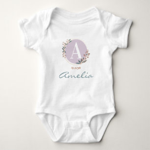 A ist für Amelia (oder Individuelle Name) Baby Gir Baby Strampler
