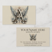 A ist für Angel Alphabet Letter Initial Visitenkarte (Vorne/Hinten)