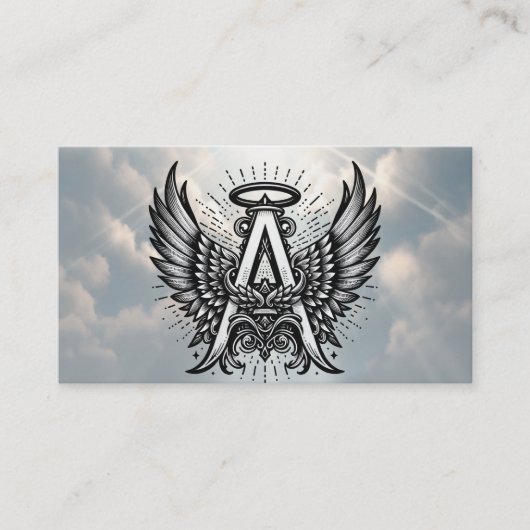 A ist für Angel Alphabet Letter Initial Visitenkarte (Vorderseite)